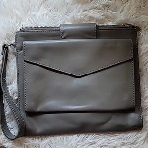 Daniel Genuine Leather envelope gray crossbody